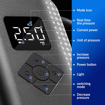 Mini Elektrische Luftpumpe 7 - 150PSI 5 Modi (Fahrrad Luftpumpen) kaufen bei Linkreich – Jetzt entdecken!