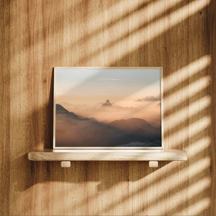 Golden Sunrise Over The Matterhorn | Mont Blanc Summit Photography Print