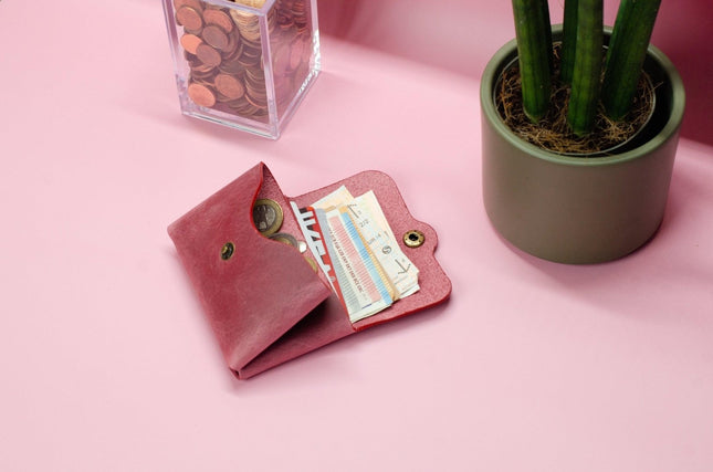 Minimalistischer Leder Geldbeutel. Kleine Ledergeldbörse. Schlanke Brieftasche.Geldbeutel für Damen. () kaufen bei Linkreich – Jetzt entdecken!