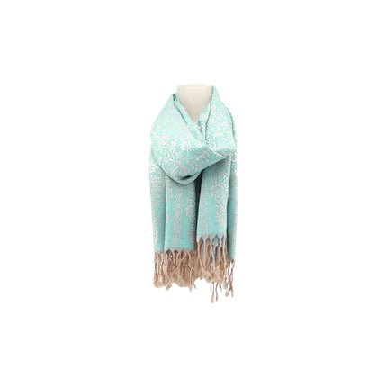 Damen Brokat Schal / Paisley Muster: Fransenschal seidig weich 175x70cm