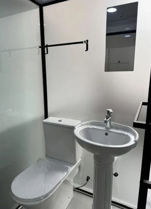 Mobile Shower Cabin with Toilet & Sink – 140×110×215 cm – Complete Module