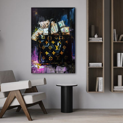 Money Stacks - Leinwandbild Pop Art / Luxuriös (Canvas) kaufen bei Linkreich – Jetzt entdecken!