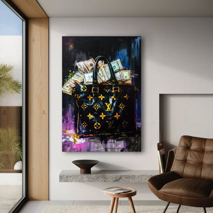 Money Stacks - Leinwandbild Pop Art / Luxuriös (Canvas) kaufen bei Linkreich – Jetzt entdecken!