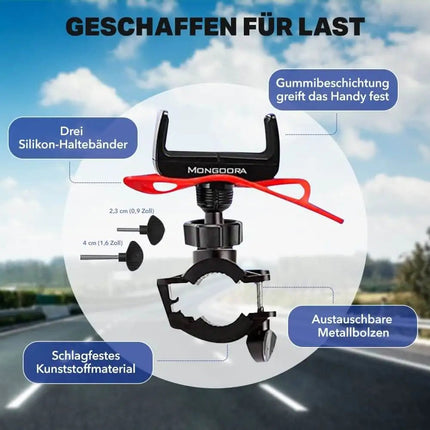 Universelle Handyhalterung von Mongoora – Sicherer Halt bei jeder Fahrt“