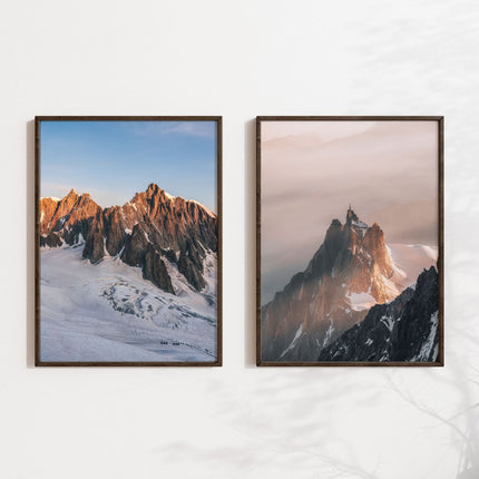 Mont Blanc du Tacul and Aiguille du Midi Photography Prints - Set of 2