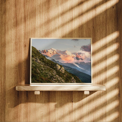 Mont Blanc Massif Sunset Wall Art Print - Chamonix Print
