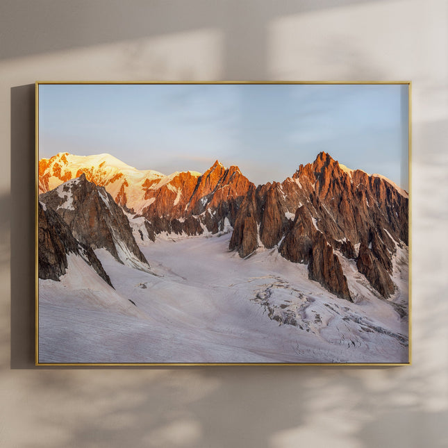 Mont Blanc, Mont Maudit & Mont Blanc du Tacul Sunrise Wall Art Print