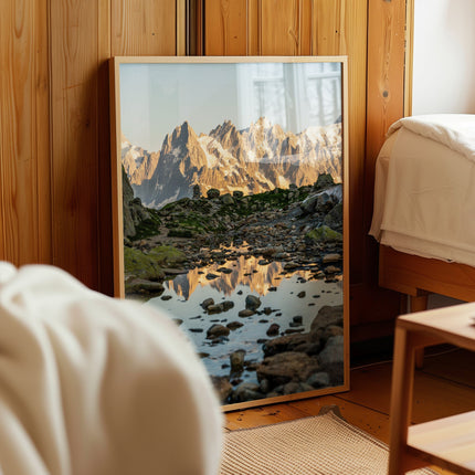 Reflection of Aiguilles de Chamonix - Alpine Photography Print