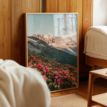Mont Blanc Print – Floral French Alps Landscape Wall Art