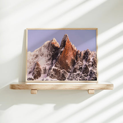 Les Drus Chamonix Wall Art Print | Stunning French Alps Sunset