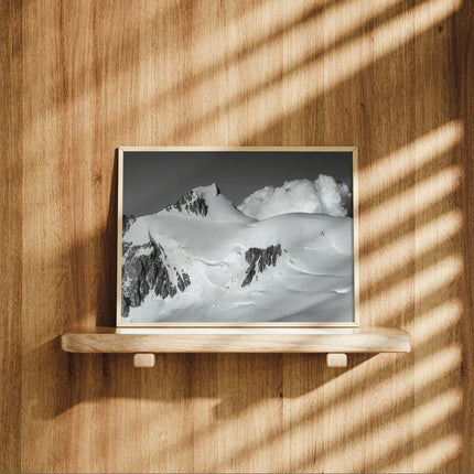 Mont Maudit Black and White Wall Art – Alpine Photography Print from Chamonix