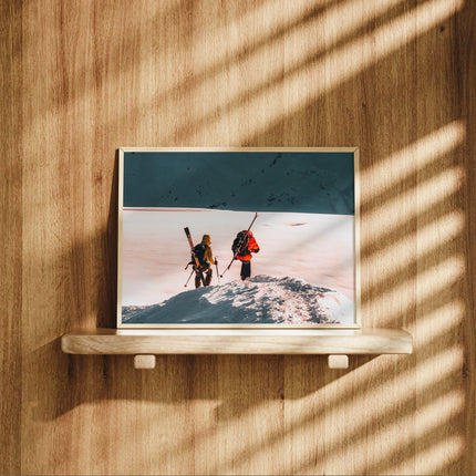 Skiers on the Midi Arête – Chamonix, France