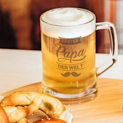 SEO. Montana Bierkrug mit Gravur "Bester Papa der Welt V2" - 0,3 L Linkreich