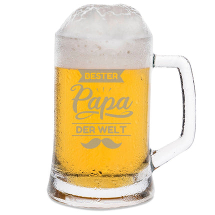 SEO. Montana Bierkrug mit Gravur "Bester Papa der Welt V2" - 0,3 L Linkreich