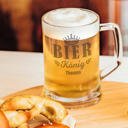 SEO. Montana Bierkrug mit Gravur "Bierkönig V2" mit Namen - 0,3 L Linkreich
