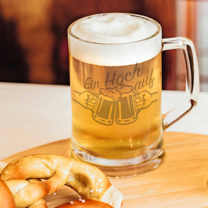 SEO. Montana Bierkrug mit Gravur "Ein Hoch auf" mit Namen - 0,3 L Linkreich