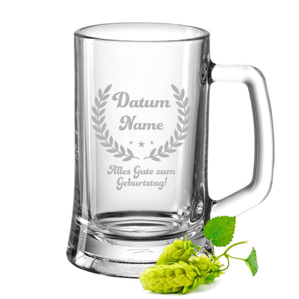 SEO. Montana Bierkrug mit Gravur "Geburtstagsbier" - 0,3 L Linkreich