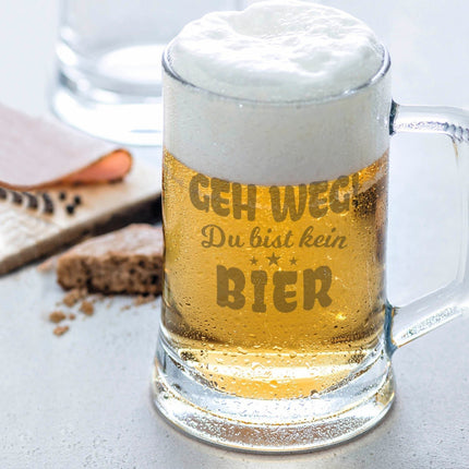 SEO. Montana Bierkrug mit Gravur "Geh weg du bist kein Bier" - 0,3 L Linkreich