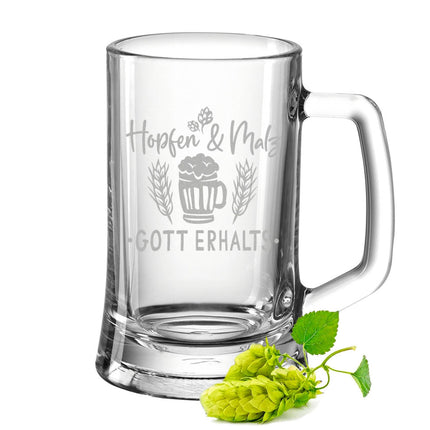SEO. Montana Bierkrug mit Gravur "Hopfen und Malz Gott erhalts" - 0,3 L Linkreich