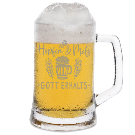SEO. Montana Bierkrug mit Gravur "Hopfen und Malz Gott erhalts" - 0,3 L Linkreich