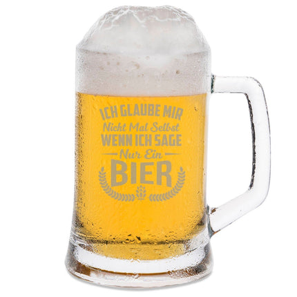 SEO. Montana Bierkrug mit Gravur "Ich glaube mir nicht mal selbst" - 0,3 L Linkreich