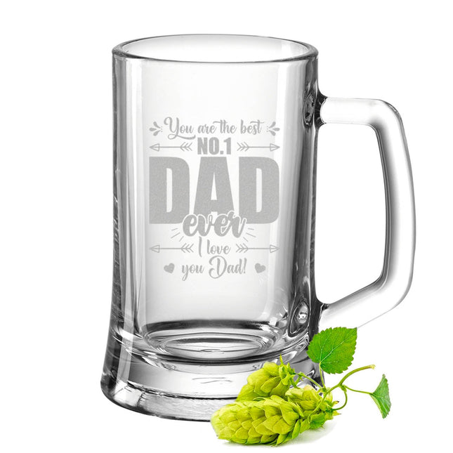 SEO. Montana Bierkrug mit Gravur "No.1 Dad" - 0,3 L Linkreich