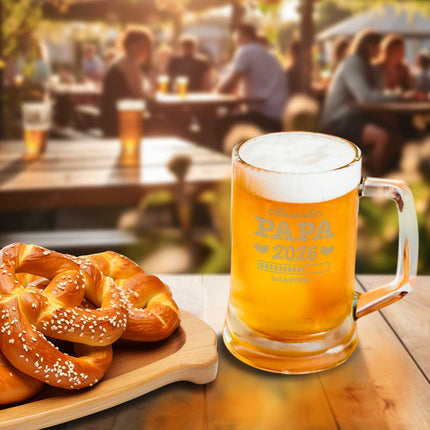 SEO. Montana Bierkrug mit Gravur "Papa Loading" mit Namen - 0,3 L Linkreich