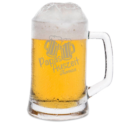 SEO. Montana Bierkrug mit Gravur "Papas Auszeit" mit Namen - 0,3 L Linkreich