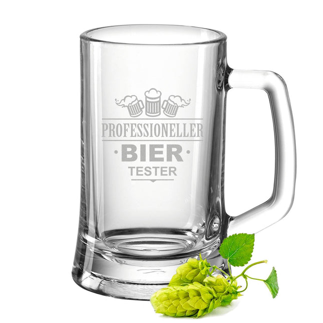 SEO. Montana Bierkrug mit Gravur "Professioneller Biertester" - 0,3 L Linkreich
