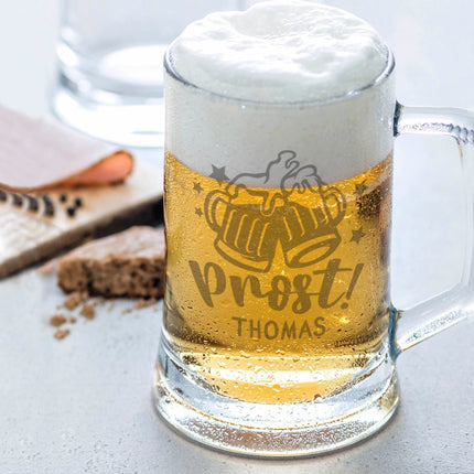 SEO. Montana Bierkrug mit Gravur "Prost Bier" mit Namen - 0,3 L Linkreich