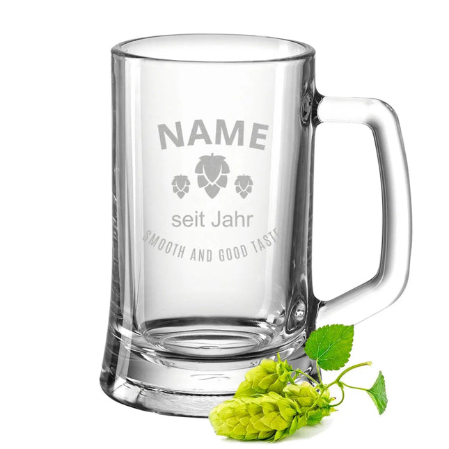 SEO. Montana Bierkrug mit Gravur "Smooth & Good Taste" - 0,3 L Linkreich
