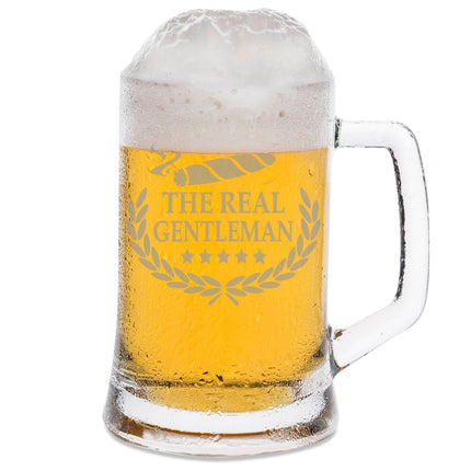 SEO. Montana Bierkrug mit Gravur "The real gentleman" - 0,3 L Linkreich