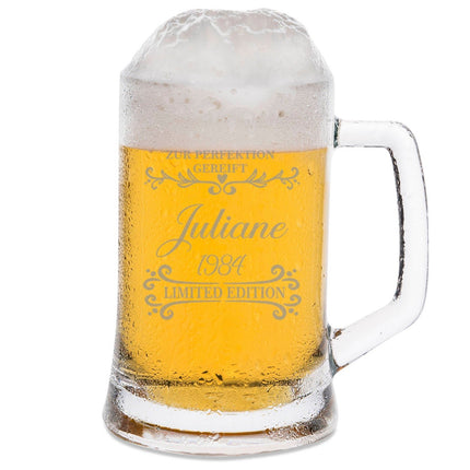 SEO. Montana Bierkrug mit Gravur "Zur Perfektion gereift" - 0,3 L Linkreich