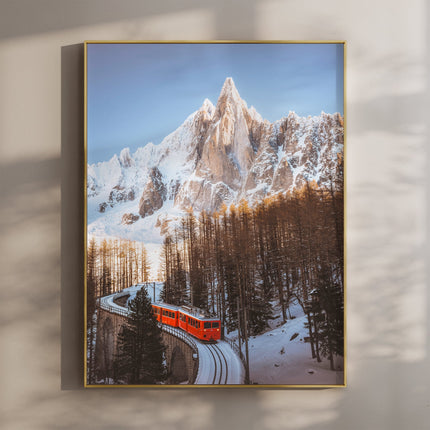 Train du Montenvers Wall Art Print – Winter Mer de Glace Chamonix Décor