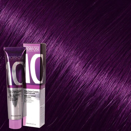 SEO. Morfose - Hair Color Cream 10 Argan Oil 100 ml / Red - 7.22 Hellviolett Linkreich
