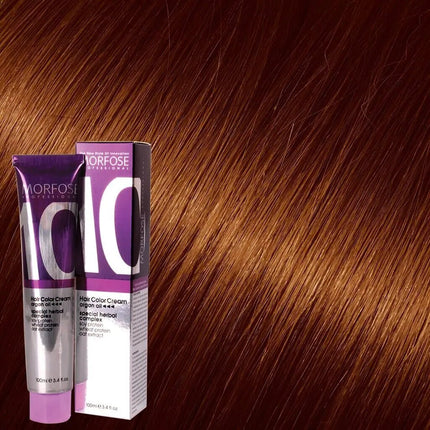 SEO. Morfose - Hair Color Cream 10 Argan Oil 100 ml / Red - 7.34 Hellbraun kupfer Linkreich