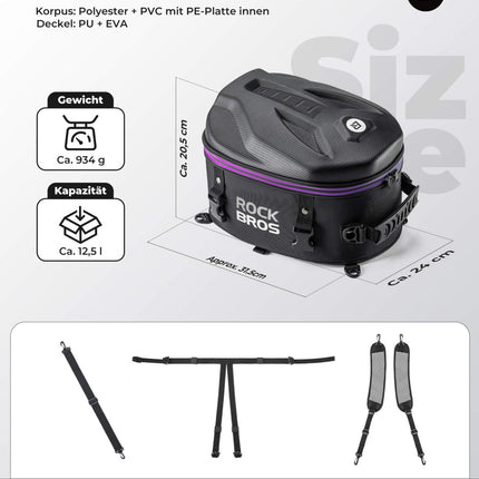 Motorrad Hecktasche Gepäcktasche 12,5L für Rücksitz (Fahrradtaschen) kaufen bei Linkreich – Jetzt entdecken!