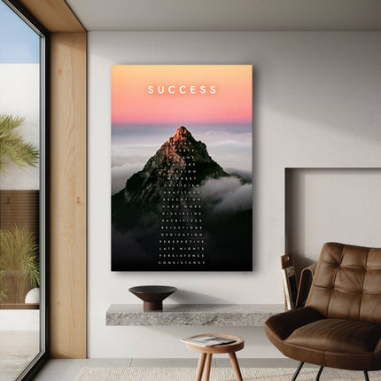 Mountain of Success - Leinwandbild Motivation (Canvas) kaufen bei Linkreich – Jetzt entdecken!