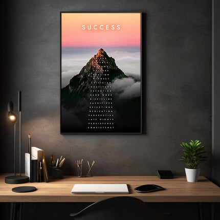 Mountain of Success - Leinwandbild Motivation (Canvas) kaufen bei Linkreich – Jetzt entdecken!
