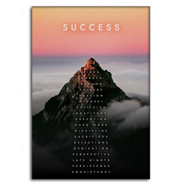 Mountain of Success - Leinwandbild Motivation (Canvas) kaufen bei Linkreich – Jetzt entdecken!