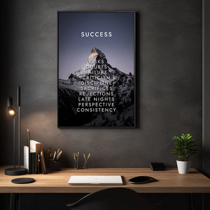 Mountain of Success V2 - Leinwandbild Motivation (Canvas) kaufen bei Linkreich – Jetzt entdecken!