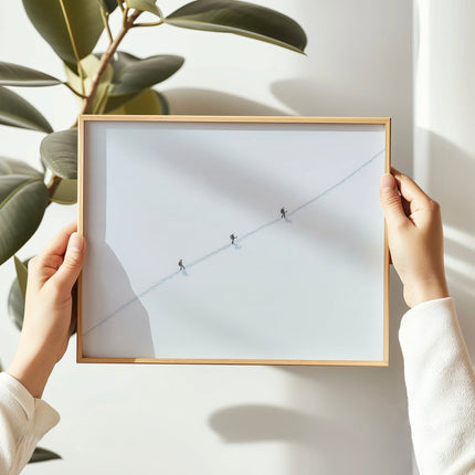 Three Mountaineers Traversing Vallee Blanche | Chamonix Wall Art