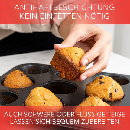 Muffinblech aus Karbonstahl Muffinform für 12 Muffins - Schwarz (Muffinformen) kaufen bei Linkreich – Jetzt entdecken!