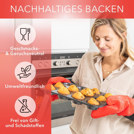 Muffinblech aus Karbonstahl Muffinform für 12 Muffins - Schwarz (Muffinformen) kaufen bei Linkreich – Jetzt entdecken!
