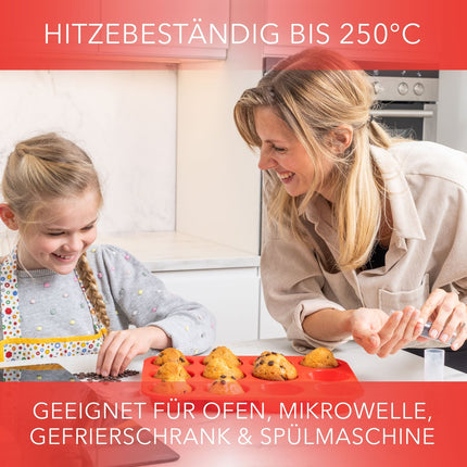 Muffinblech aus Silikon für 12 Muffins - Rot (Muffinformen) kaufen bei Linkreich – Jetzt entdecken!
