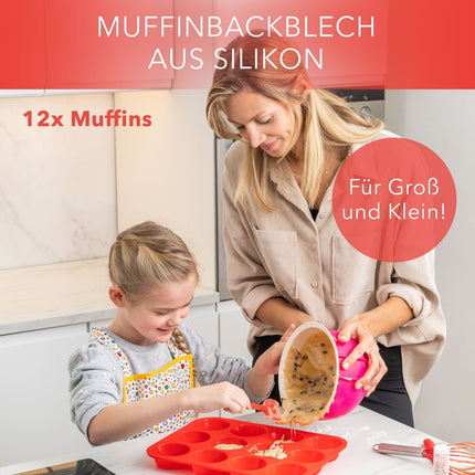 Muffinblech aus Silikon für 12 Muffins - Rot (Muffinformen) kaufen bei Linkreich – Jetzt entdecken!