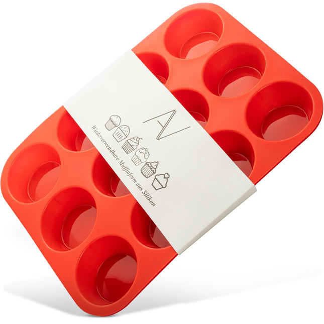 Muffinblech aus Silikon für 12 Muffins - Rot (Muffinformen) kaufen bei Linkreich – Jetzt entdecken!