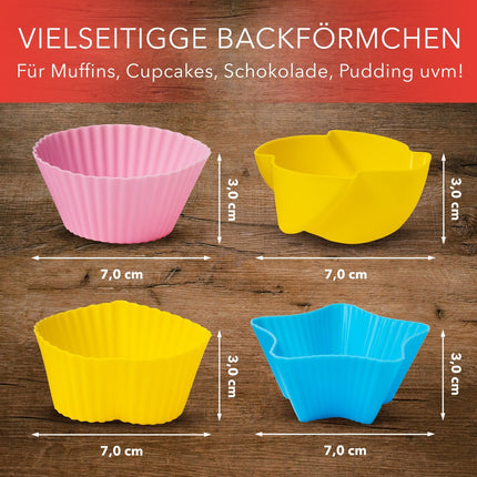 Muffinformen aus Silikon, 4 verschiedene Formen - 36er Set (Muffinformen) kaufen bei Linkreich – Jetzt entdecken!