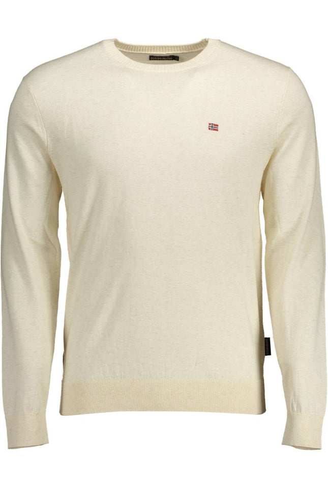 SEO. NAPAPIJRI Herrenpullover Beige – Langarm-T-Shirt mit Logo-Stickerei | soulluna.de - Beige Linkreich