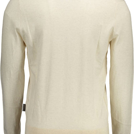 SEO. NAPAPIJRI Herrenpullover Beige – Langarm-T-Shirt mit Logo-Stickerei | soulluna.de - Beige Linkreich